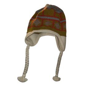 sol alpaca baby orange chartreuse trapper hat snow cap